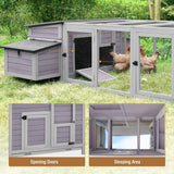 Large 103-Inch Outdoor Chicken Coop House With Run And Nesting Box [4-6 Chickens] (SAK53194)