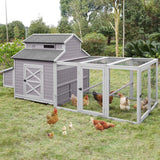 Large 115-Inch Portable Chicken Coop With Run And Nesting Boxes [8-10 Chickens] (SAK18263)