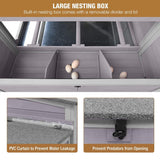 Large 115-Inch Portable Chicken Coop With Run And Nesting Boxes [8-10 Chickens] (SAK18263)