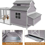 Large 115-Inch Portable Chicken Coop With Run And Nesting Boxes [8-10 Chickens] (SAK18263)