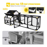 Large 118-Inch Outdoor Wooden Chicken Coop With Extended Run And 6 Nesting Boxes [8-10 Chickens] (SAK63940)