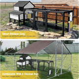 Large 118-Inch Outdoor Wooden Chicken Coop With Extended Run And 6 Nesting Boxes [8-10 Chickens] (SAK63940)