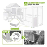 Large 137-Inch Wooden Chicken Coop With Run And 6 Nesting Boxes [10-15 Chickens] (SAK96430)