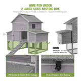 Large 137-Inch Wooden Chicken Coop With Run And 6 Nesting Boxes [10-15 Chickens] (SAK96430)