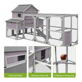 Large 137-Inch Wooden Chicken Coop With Run And 6 Nesting Boxes [10-15 Chickens] (SAK96430)