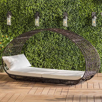 Large 2-Person Abigal Outdoor Wicker Daybed With Aluminum Frame And Cushions (SAK23942)