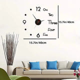 Large 3D Frameless Wall Clock Stickers