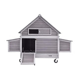 Large 63-Inch Movable Wooden Hen House With Wheels And Nesting Box (SAK50791)