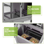 Large 76-Inch Outdoor Chicken Hen House With Sleeping Area And Run [6-10 Chickens] (SAK56431)