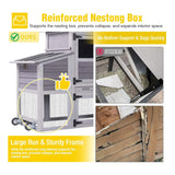 Large 83-Inch Mobile Chicken Coop With Wheels And Nesting Box [4-6 Chickens] (SAK81360)