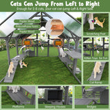 Large 94-Inch Outdoor Wooden Cat House With Planter & Walk-In Catio (SAK97531)