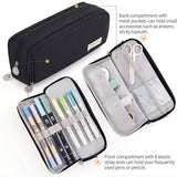 Large Capacity 3 Compartment Pouch Pencil Case