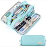 Large Capacity 3 Compartment Pouch Pencil Case