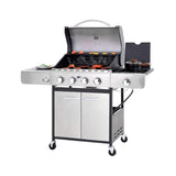 Large Outdoor 42K BTU BBQ Stainless Steel Propane Gas Grill With 4 Burners (SAK61283)