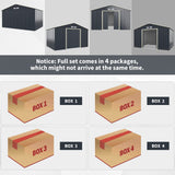 Alora Large Outdoor Metal Storage Backyard Shed W/ Lockable Sliding Doors, 11' x 8' (93064172)