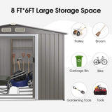 [08X06FT] Alora Premium Outdoor Steel Tool Storage Garden Backyard Shed (SAK74185)