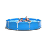 Large Round Above Ground Swimming Pool With Pool Cover, 12FT (SAK53722)