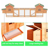 Large Wooden Backyard Hen Chicken Coop Enclosure W/ Nest Box & Run, 160" (SAK96451)