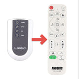 Anderic Substitute for Lasko 2033667 Upright Fan Remote Control [RRFAN100A]