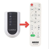 Anderic Substitute for Lasko 2033691 Upright Fan Remote Control [RRFAN100A]