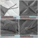 Laura's Lace 3 Piece Pintuck Pinch Pleated Duvet Cover