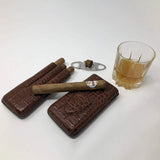 Leather Cigar Case by Mulling Room with Stainless Steel Cutter