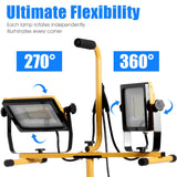 LED Dual-Head Work Light with Adjustable Tripod Stand