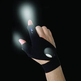 LED Flashlight Magic Strap Fingerless Gloves with 2 LED Light