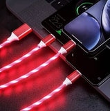 LED Light USB Charger Cable 3-in-1 Fast Charging