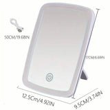 LED Makeup Mirror with Touch Sensor - 3 Color Lighting Modes