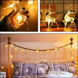 LED Warm White Christmas Lights Reindeer String Lights