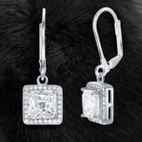 Leverback Elegance Princess Halo Drop Earring