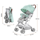 Light Blue Baby Infant Foldable Umbrella Stroller Lightweight Travel Carriage Pushchair