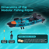 Lightweight 10FT 1-Person Modular Fishing Kayak With Fin Drive System (SAK21489)