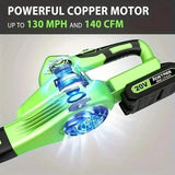Lightweight Electric Cordless Leaf Blower for Lawn Care With 2 Batteries & Charger