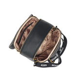 Litchi Print Black Shoulder Bag Casual Crossbody Bag