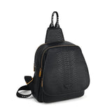 Litchi Print Black Shoulder Bag Casual Crossbody Bag