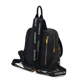 Litchi Print Black Shoulder Bag Casual Crossbody Bag