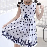Little Girls' Dress Sundress Polka Dot Casual Lace Trims Print