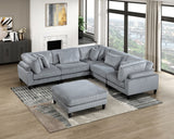 Living Room Furniture Corner Chair Gray Corduroy Upholstery 1pc Corner Wedge Soft Cushion Solid Wood Legs