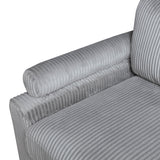 Living Room Furniture Corner Chair Gray Corduroy Upholstery 1pc Corner Wedge Soft Cushion Solid Wood Legs