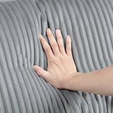 Living Room Furniture Corner Chair Gray Corduroy Upholstery 1pc Corner Wedge Soft Cushion Solid Wood Legs