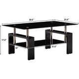 Living Room Rectangle Glass Coffee Table