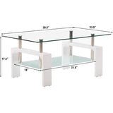 Living Room Rectangle Glass Coffee Table