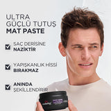 Wella Wellaflex Men's Dynamic Texture Matte Hair Paste - Ultra Strong Hold, Vegan Hair Wax for Long-Lasting Texturized Styles