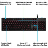 Logitech G413 Backlit Mechanical Gaming Keyboard USB Passthrough Carbon (Refurbished)