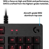Logitech G413 Backlit Mechanical Gaming Keyboard USB Passthrough Carbon (Refurbished)