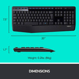 Logitech Wireless Combo Full-Sized Keyboard with Comfortable Right-Handed Mouse (Refurbished)