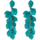 Long Acrylic Rose Petal Earrings