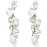 Long Acrylic Rose Petal Earrings